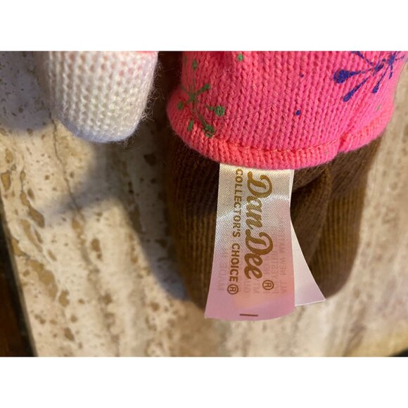 DunDee Collectors Choice Sock Monkey Plush Toy Pink Snowflake Sweater & Pom Hat - Picture 6 of 6